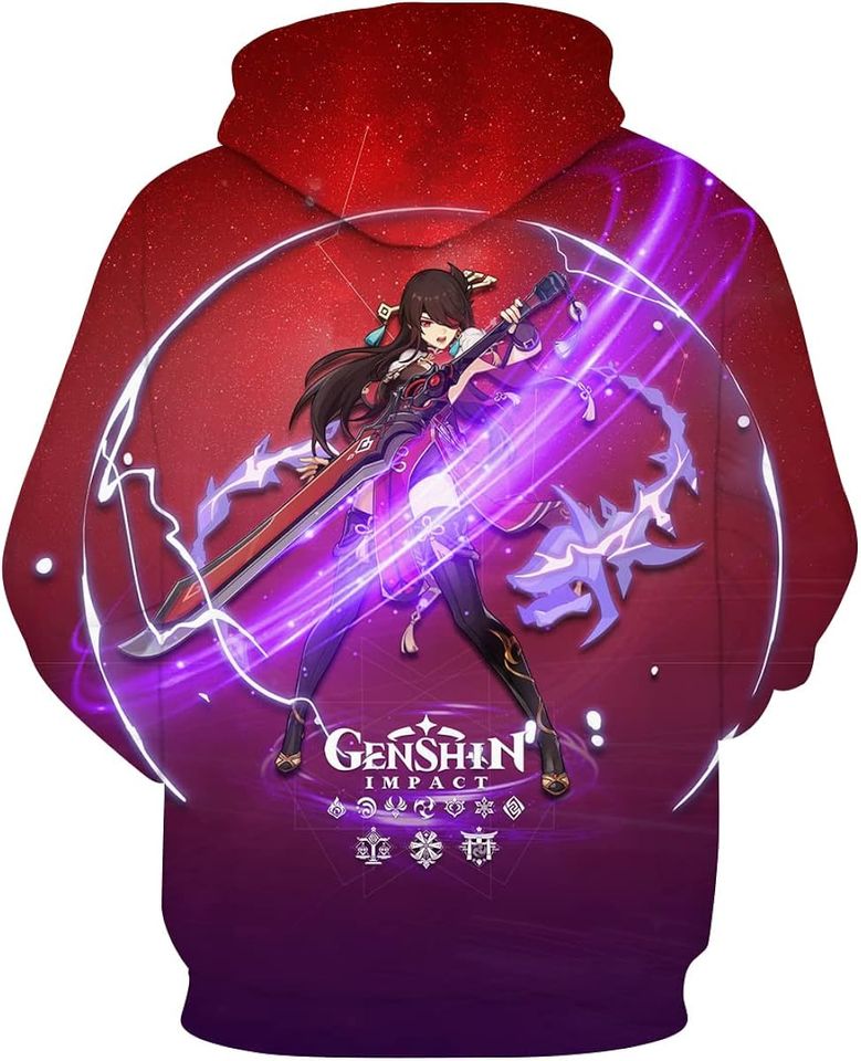 Japanese Anime Genshin Impact Hoodie  3D Printed Multicolor clothes