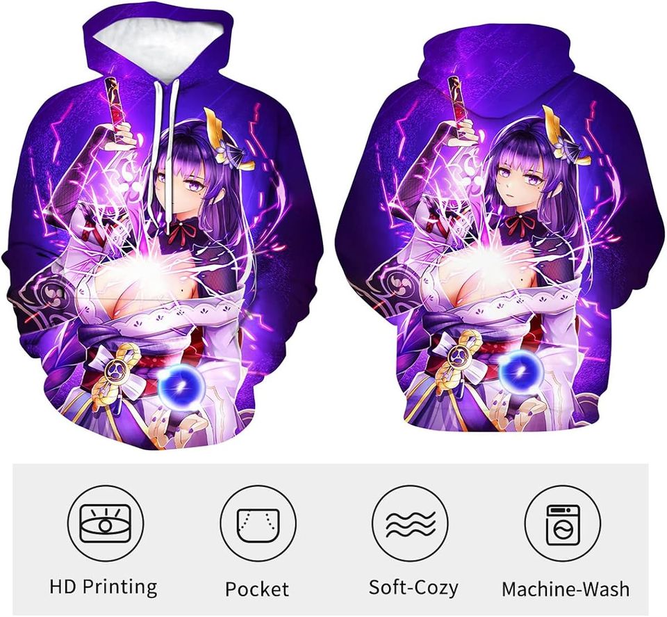 Japanese Anime Genshin Impact Hoodie 3D Printed Multicolor clothes