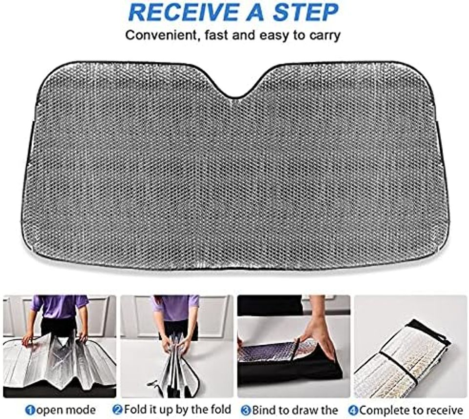 Honey Bee Cute Car Windshield Sun Shade Foldable Watercolor Auto Front Window Sunshade