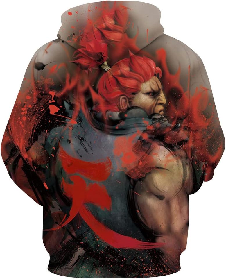Street Fighter Hoodie Game Character HD 3D Printed Pullover