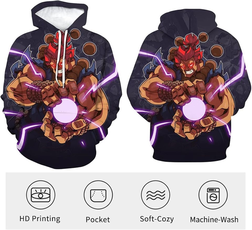 Street Fighter Hoodie Game Character HD 3D Printed Pullover