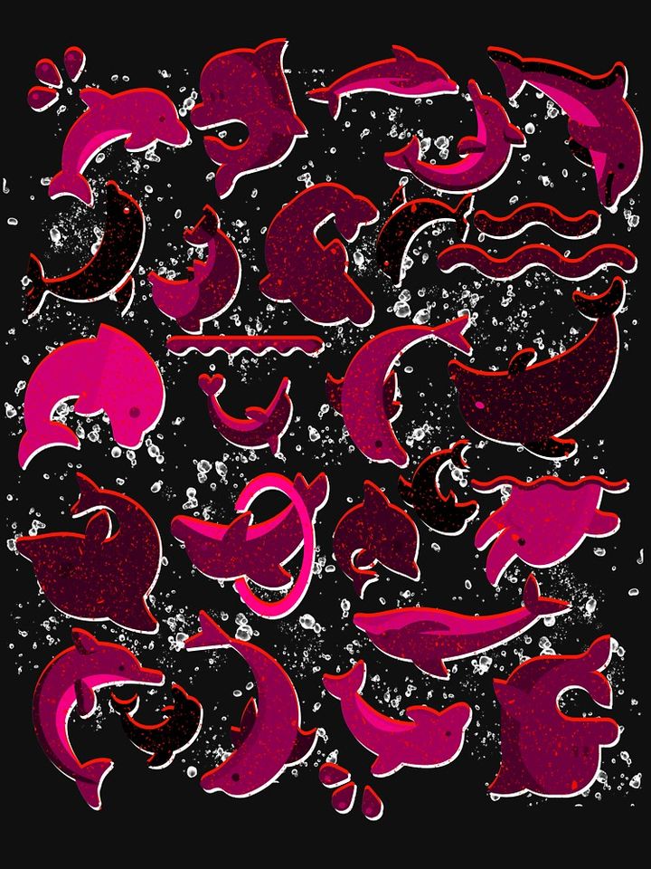 Dolphin  Pink Dolphin Tank Tops