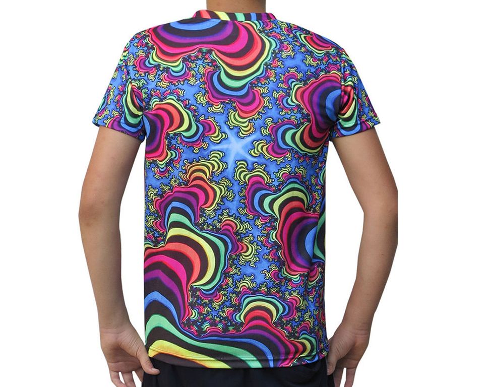 Psychedelic Rainbow Valley Fractal Trippy T shirt 3D