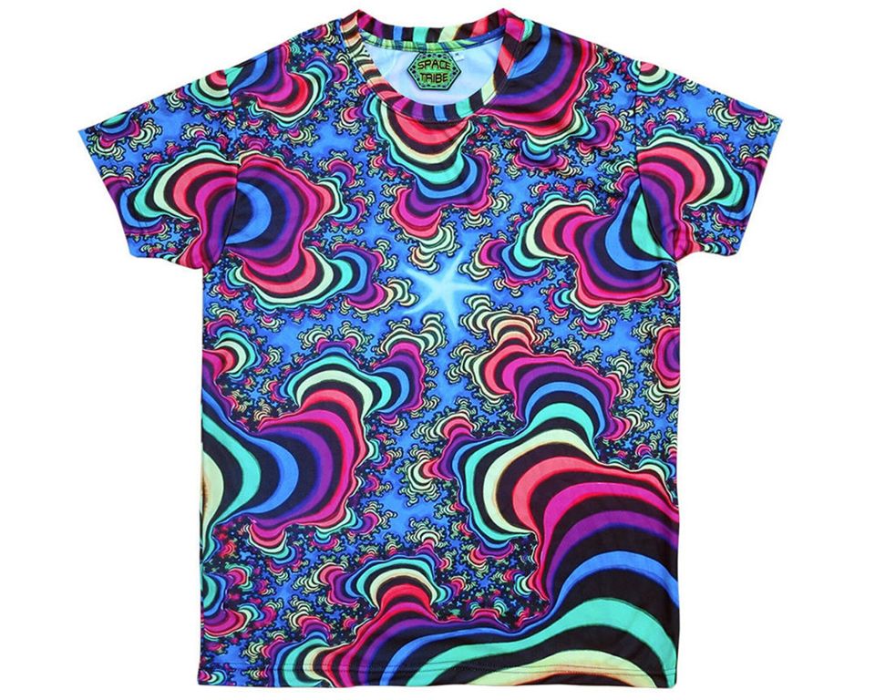 Psychedelic Rainbow Valley Fractal Trippy T shirt 3D