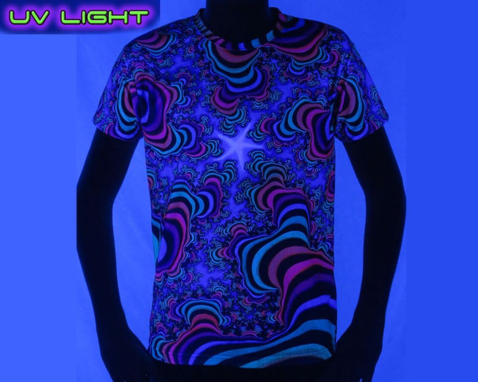 Psychedelic Rainbow Valley Fractal Trippy T shirt 3D