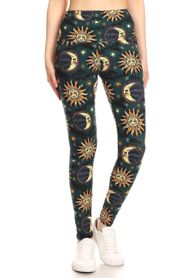 Celestial Sun & Moon Space Buttery Soft Leggings