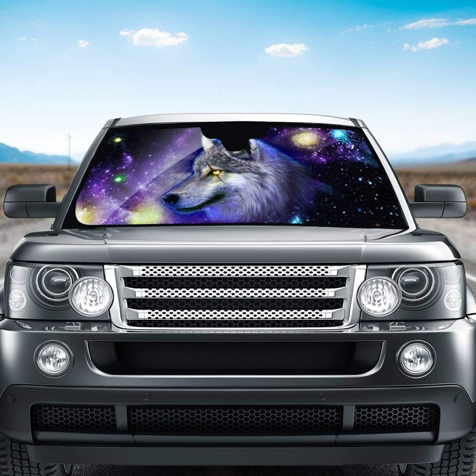 Galaxy Wolf Car Sun Shade
