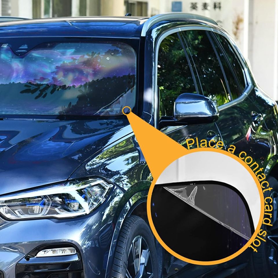 Galaxy Wolf 3D Animals Car Sun Shade