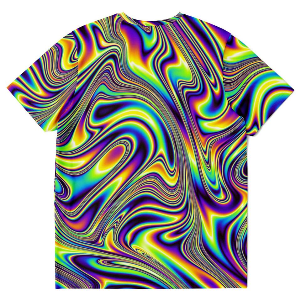 Liquid Paint Swirls Waves Psychedelic Festival Edm  3D T-shirt