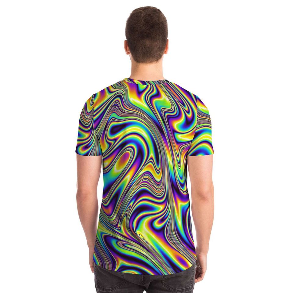 Liquid Paint Swirls Waves Psychedelic Festival Edm  3D T-shirt