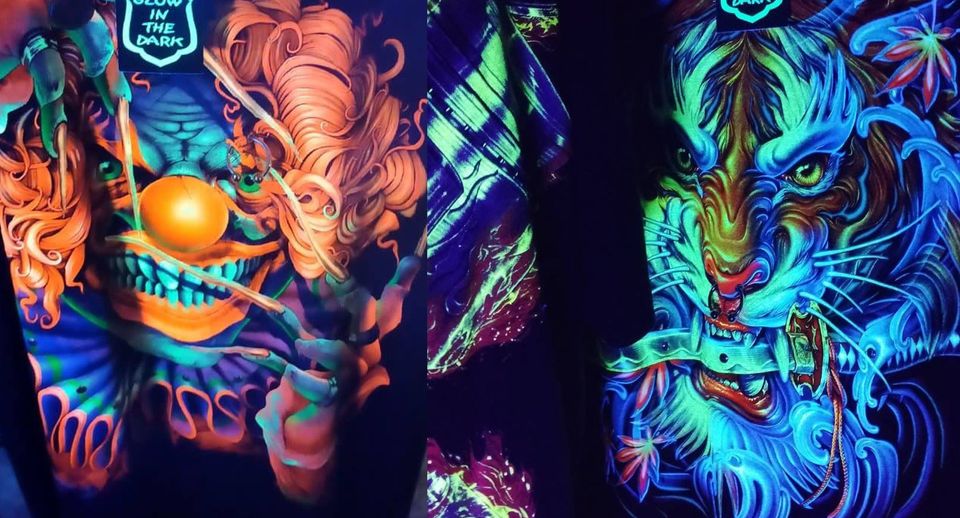 Indian Skull 4D T-shirt  , GLOW IN DARK