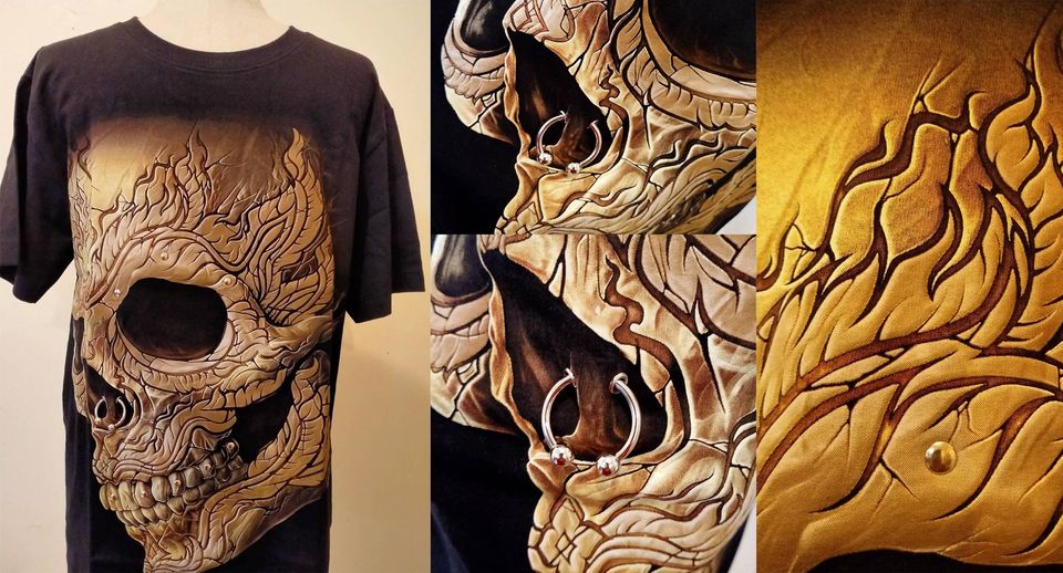 Indian Skull 4D T-shirt  , GLOW IN DARK