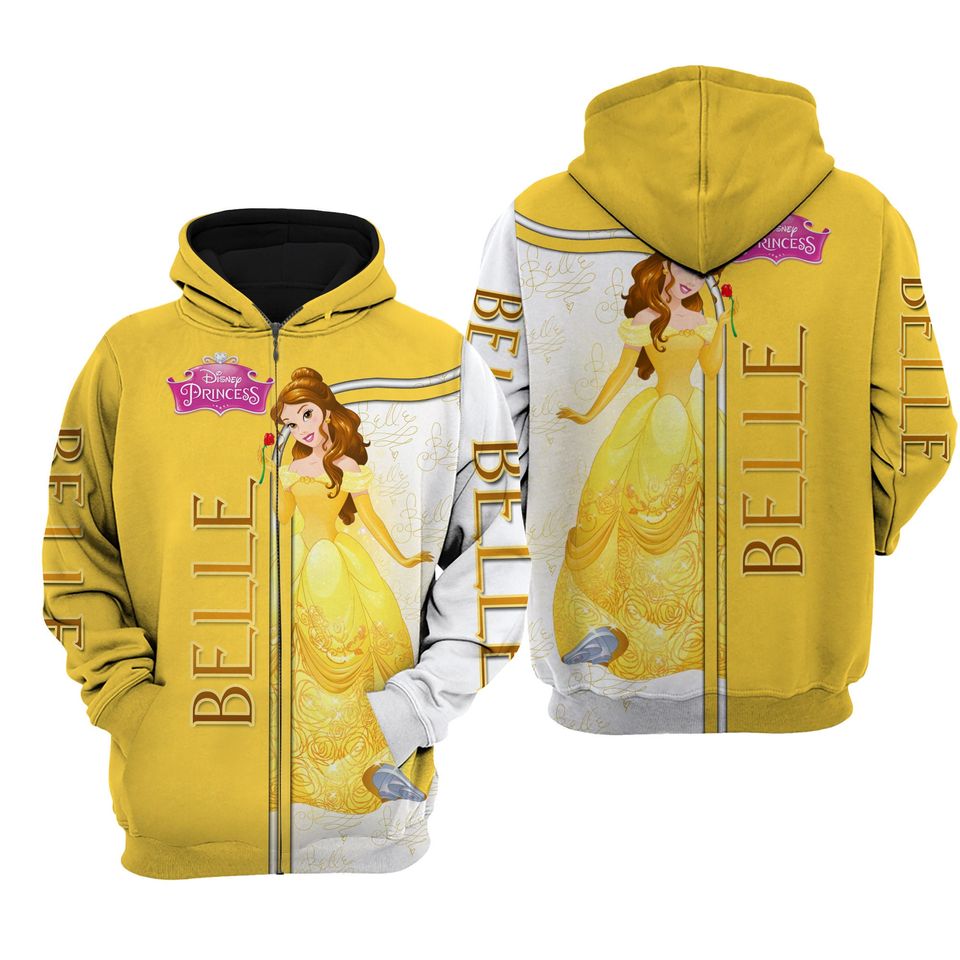Belle Disney Princess Beauty and the Beast 3D Hoodie