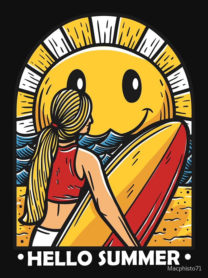 Surfer summer day beach surfer Racerback Tank Top