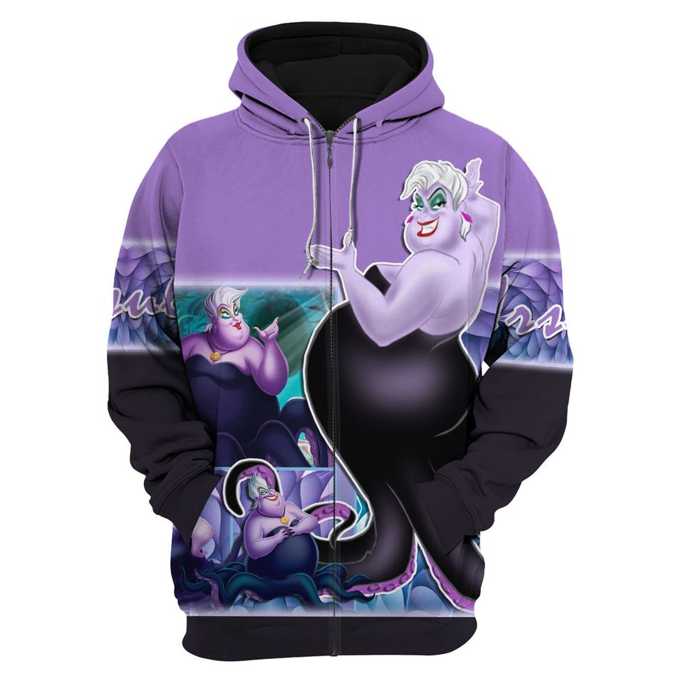 Purple Disney Villains Ursula 3D Hoodie