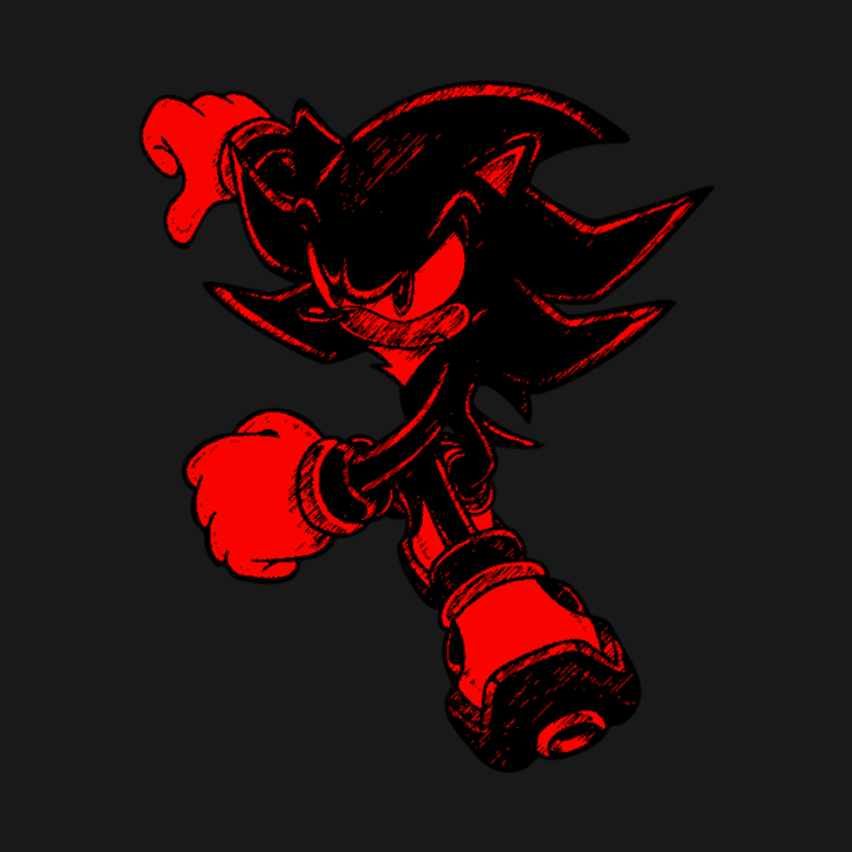 Shadow - Red and Black - Shadow The Hedgehog - T-Shirt
