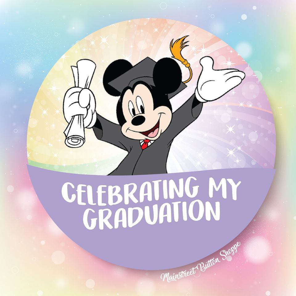 Disney Mickey Mouse Graduation Button Pin Badge