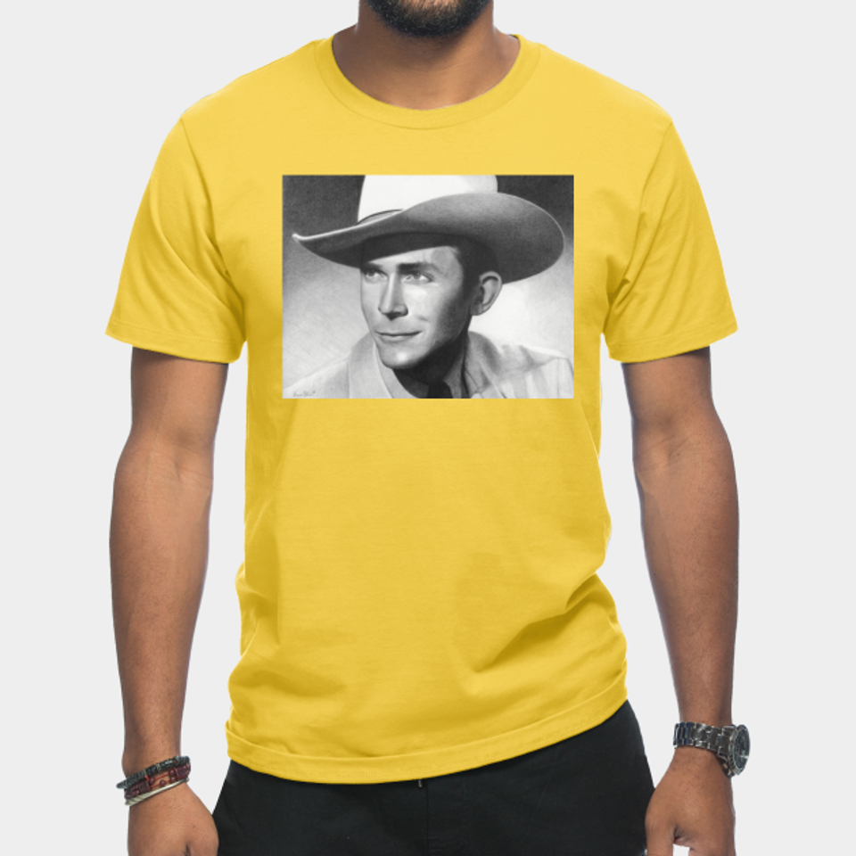 Hank Williams drawing by Iain Stone - Hank - T-Shirt