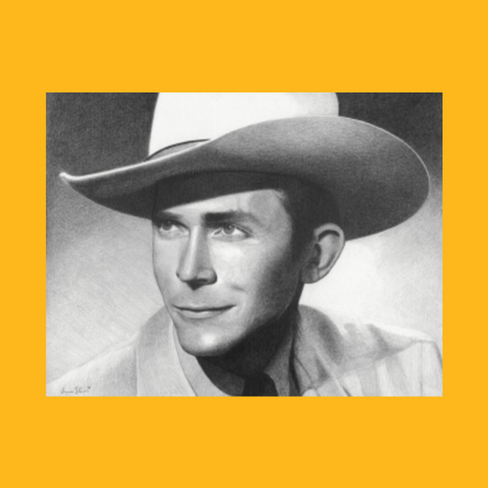 Hank Williams drawing by Iain Stone - Hank - T-Shirt