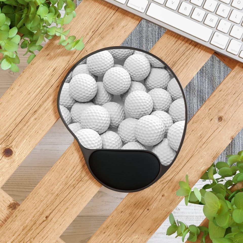 Golf Ball Mouse Pad With Wrist Rest