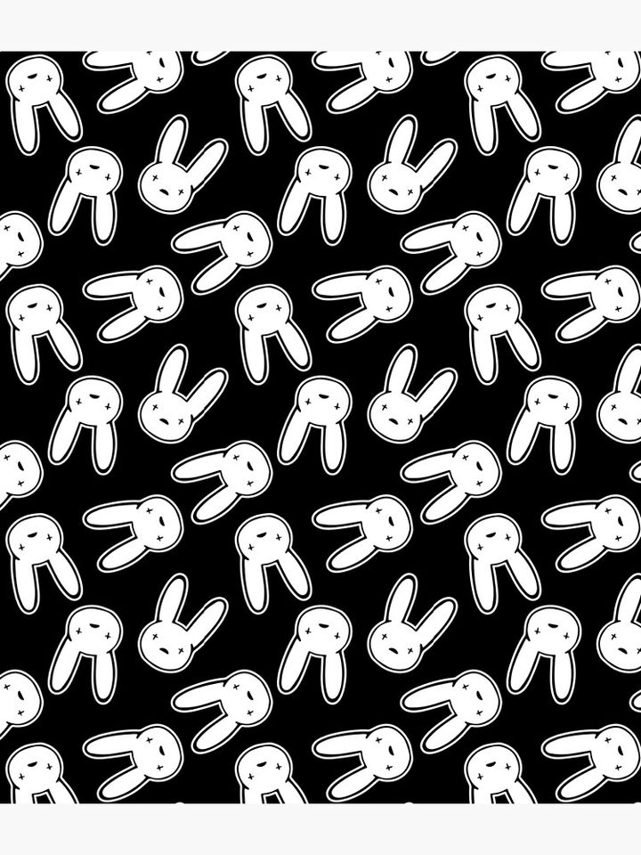 Bad Bunny Oasis Logo Pattern (White on Black) Backpack