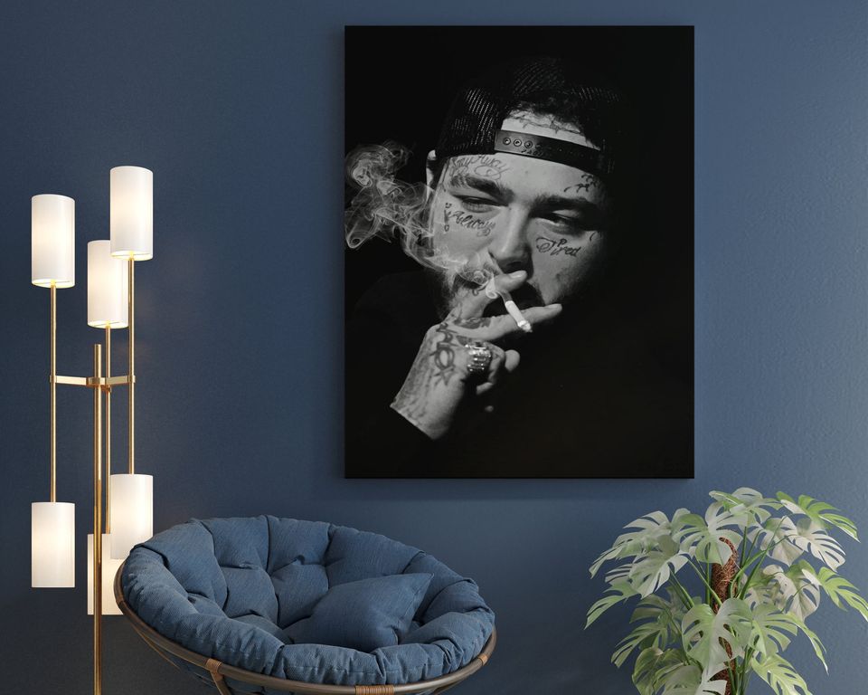Post Malone Poster, Black And White, Post Malone Wall Art