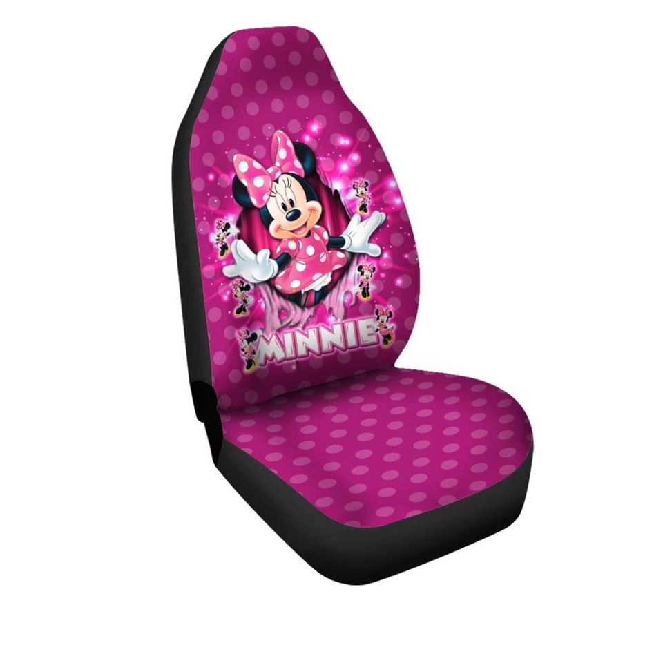 Minnie Mouse Bling Glitter Disney Graphic Cartoon Car Seats Cover