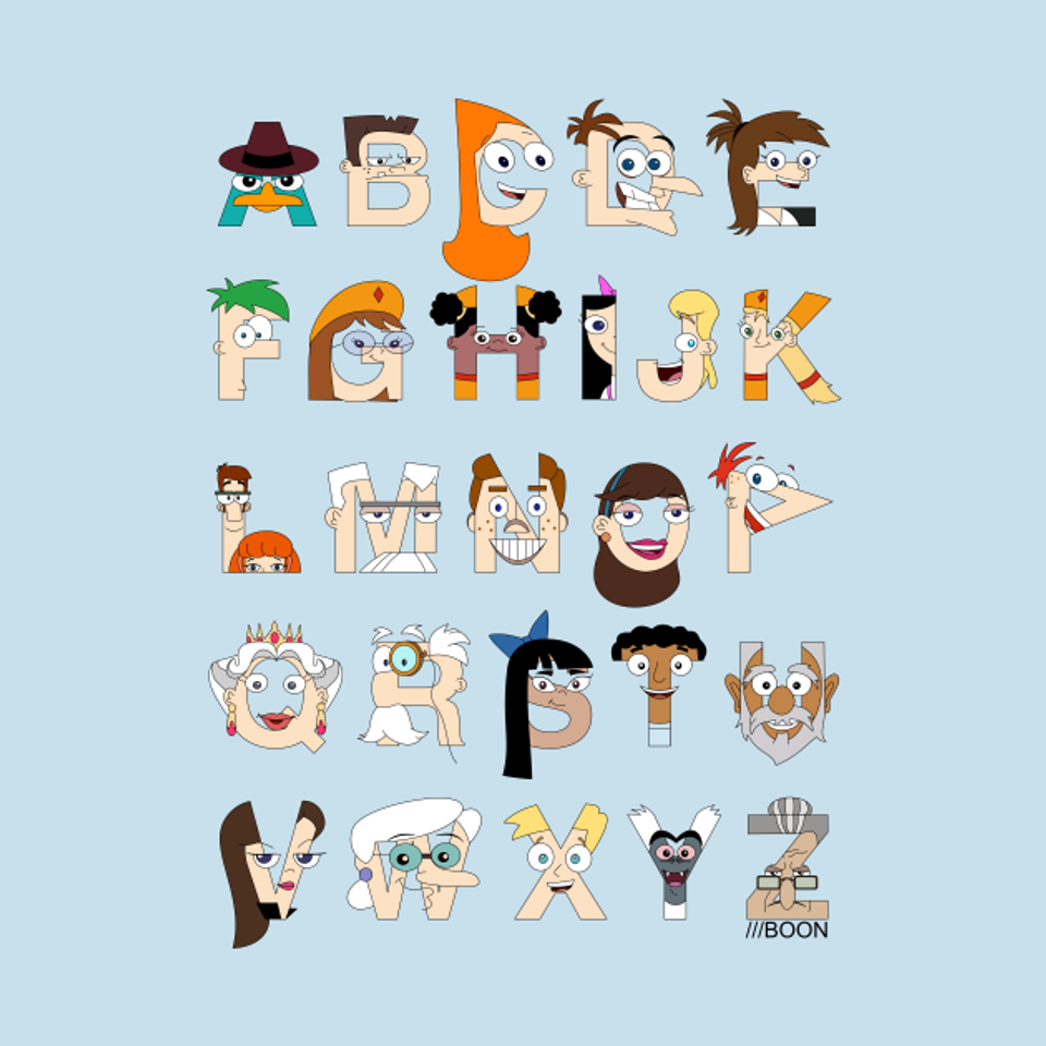 Phineas and Ferb - Alphabet - T-Shirt
