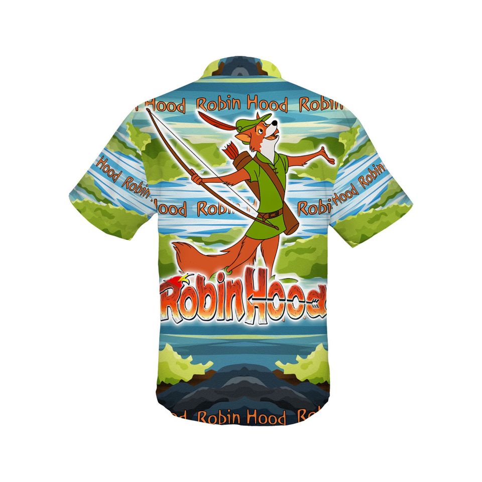 Robin Hood Green Blue Pattern Disney Hawaiian Shirt