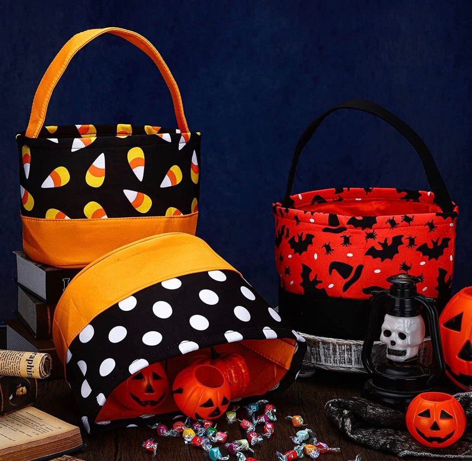 Personalized Embroidered Halloween Candy Bucket Bag