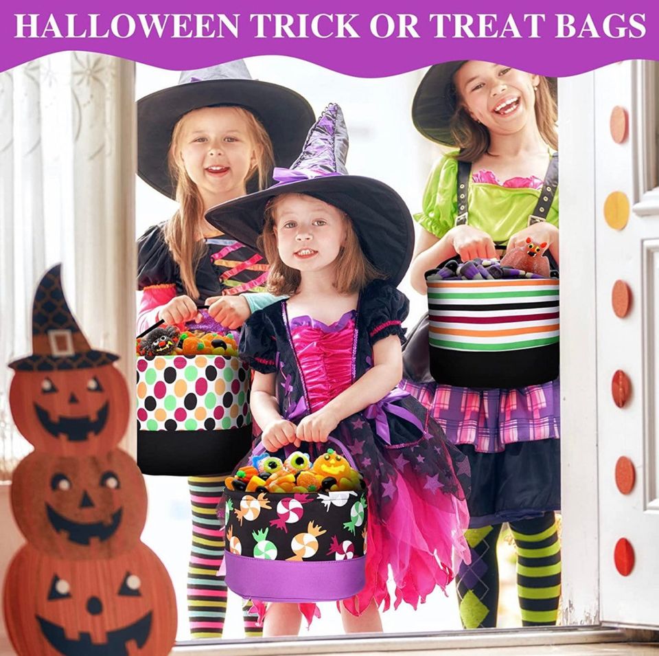 Personalized Embroidered Halloween Candy Bucket Bag