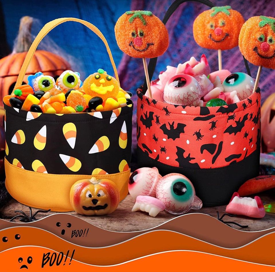 Personalized Embroidered Halloween Candy Bucket Bag