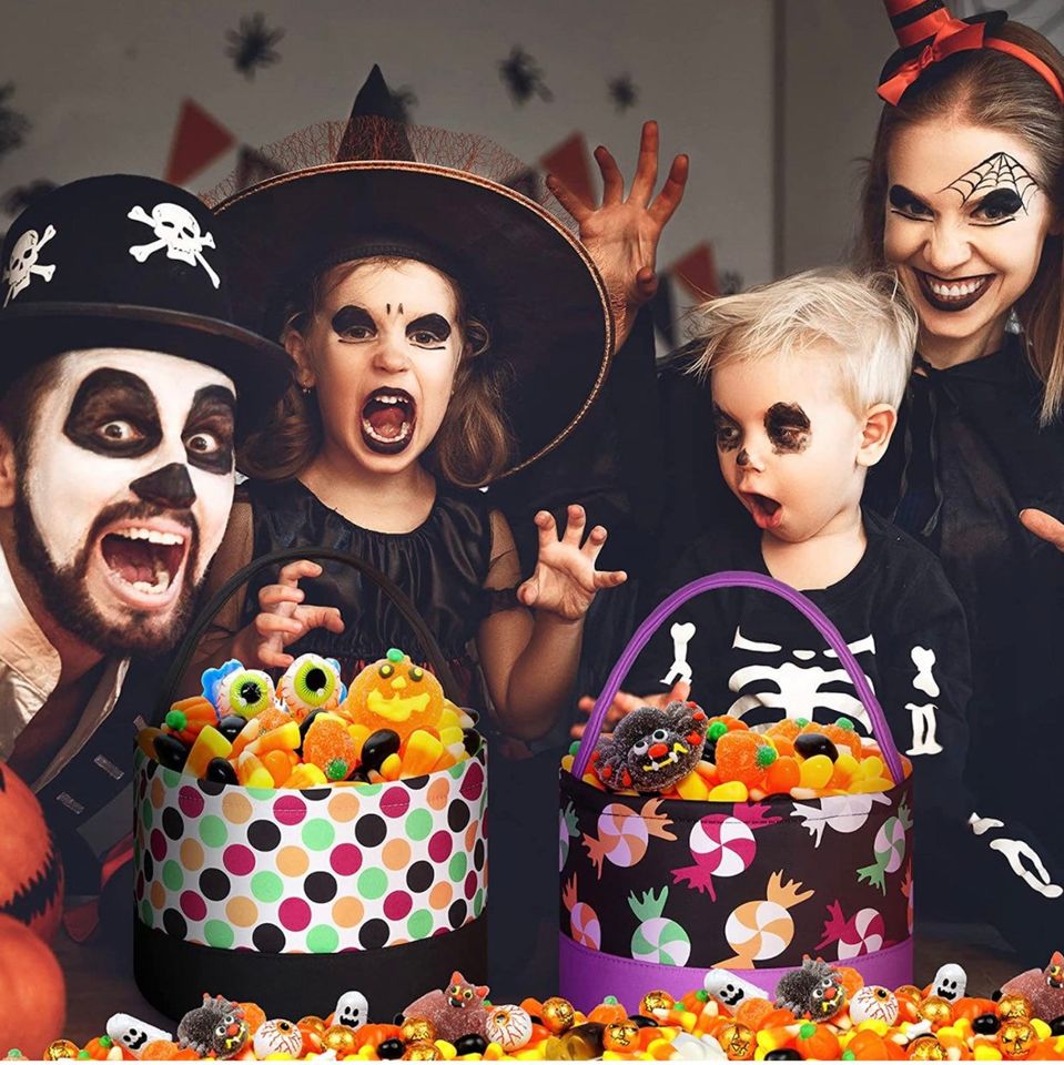 Personalized Embroidered Halloween Candy Bucket Bag