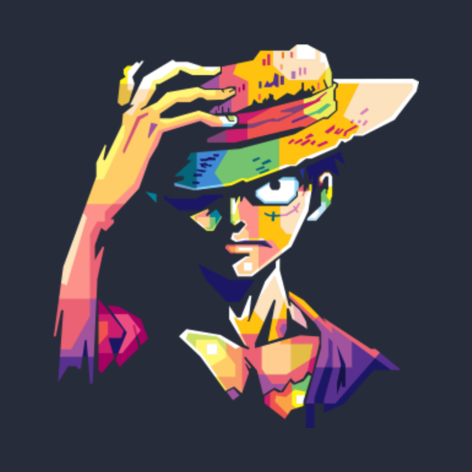 Monkey D luffy WPAP popart - Monkey D Luffy - T-Shirt