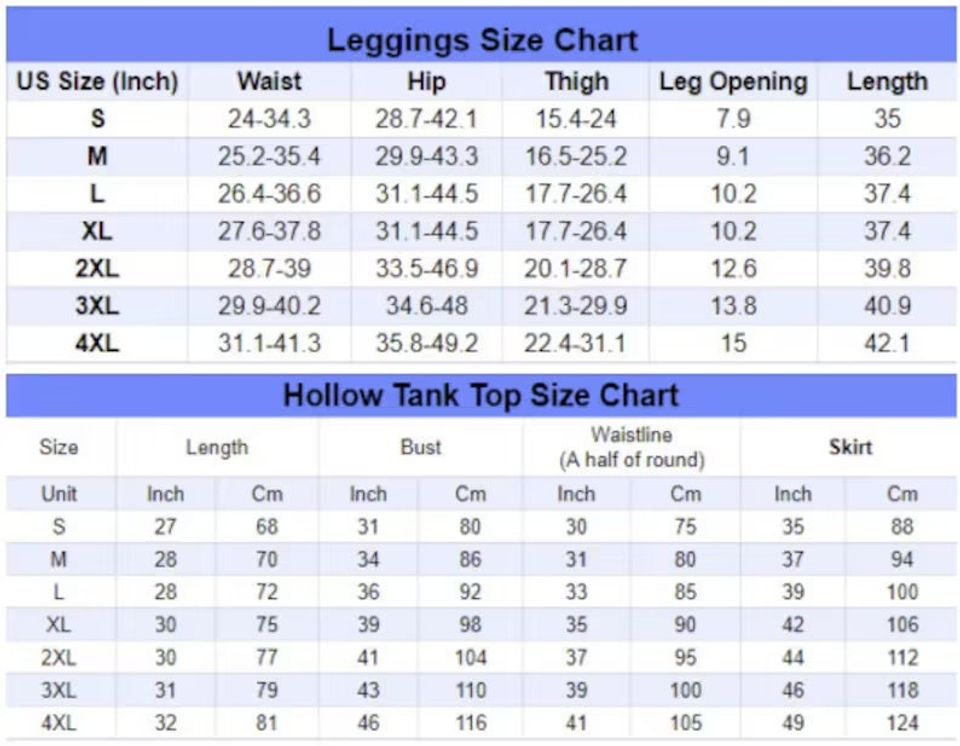 Winnie The Pooh Pattern Signature- Hollow Tanktop Legging Outfit Set