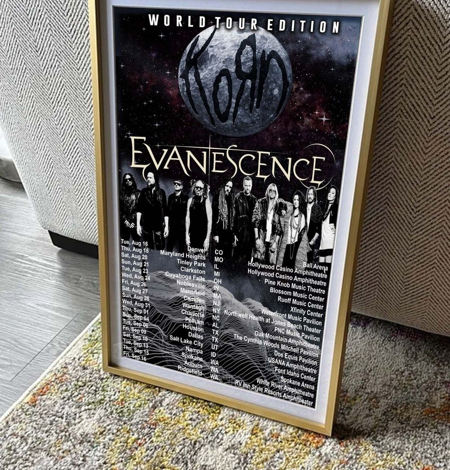 K.o.r.n Evanescence 2022 tour concert poster