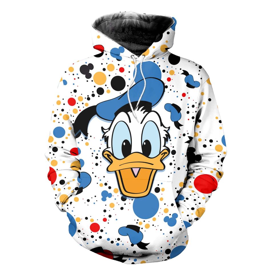 Donald Duck Polkadot Pattern | Disney 3D Hoodie
