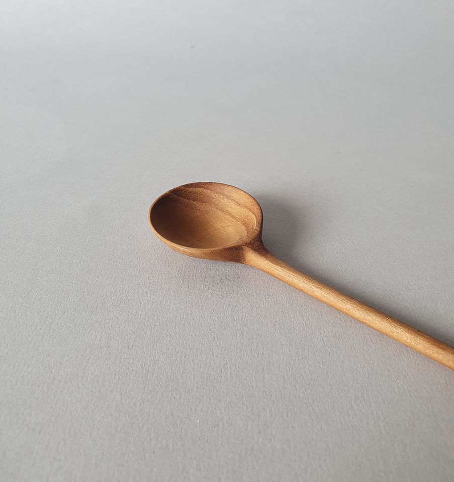 2 Round Multi-Purpose Teak Wood Handmade Spoons Tablespoon Volume