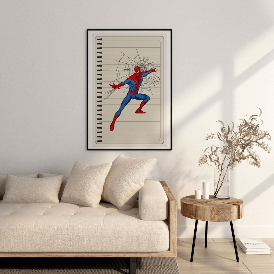 Spiderman Notebook Poster, Comics Style Poster