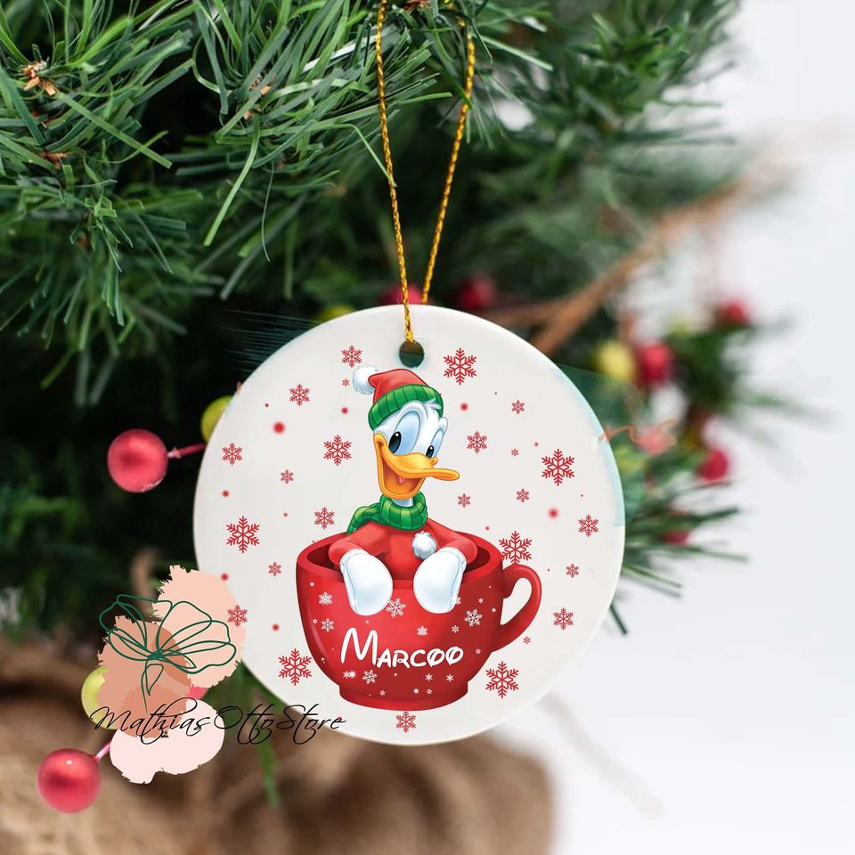 Personalized Donald Duck Ornament, Disney Christmas Decor