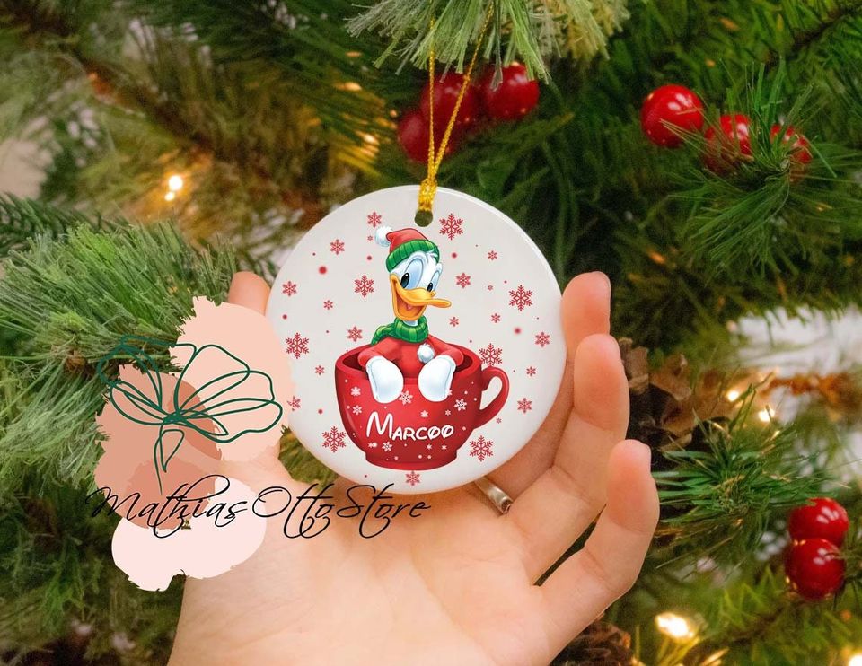 Personalized Donald Duck Ornament, Disney Christmas Decor