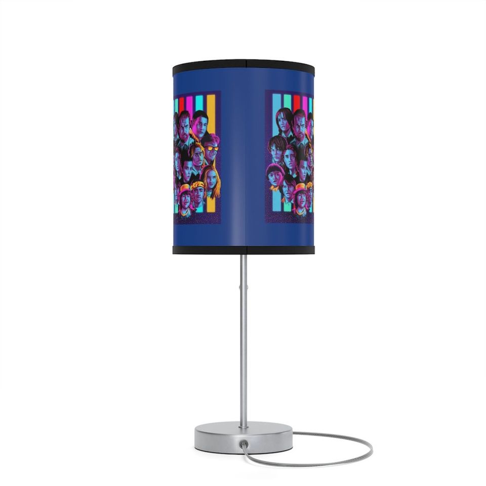 STRANGER THINGS - Lamp on Stand, All Cast, Poster Painted Style Art, Desk Lamp