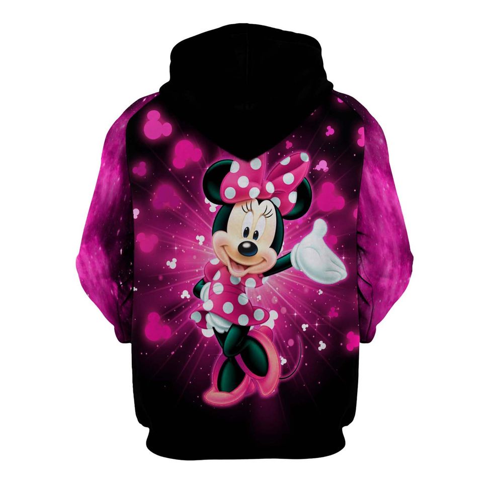 Minnie Mouse Black Pink | Disney 3D Hoodie