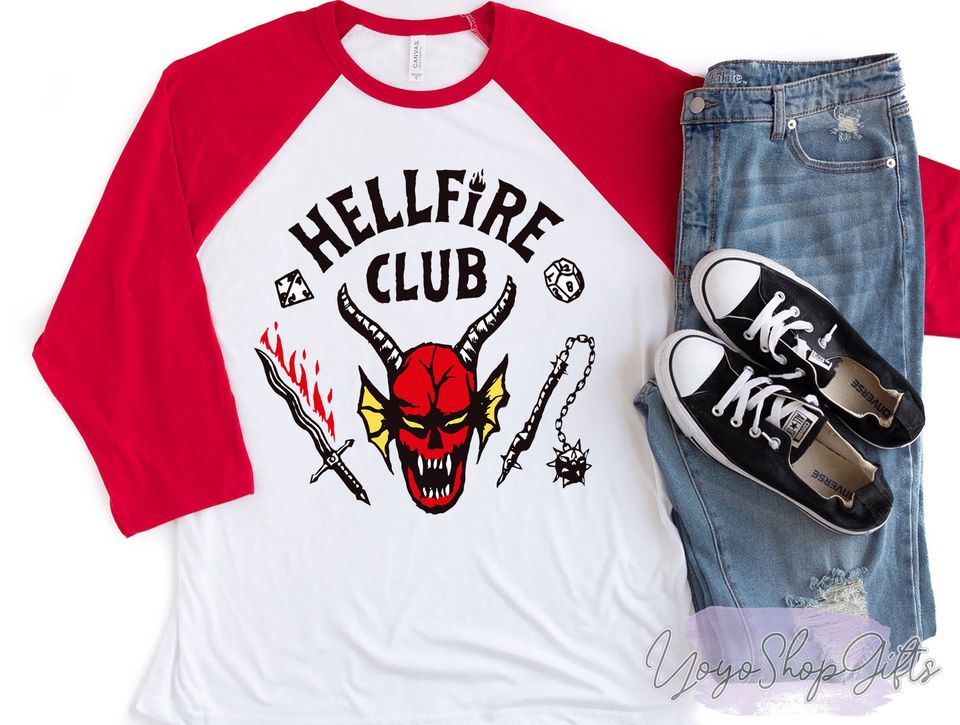 Hellfire Club Shirt, Stranger Things Season 4, Hellfire Club Baseball Tee