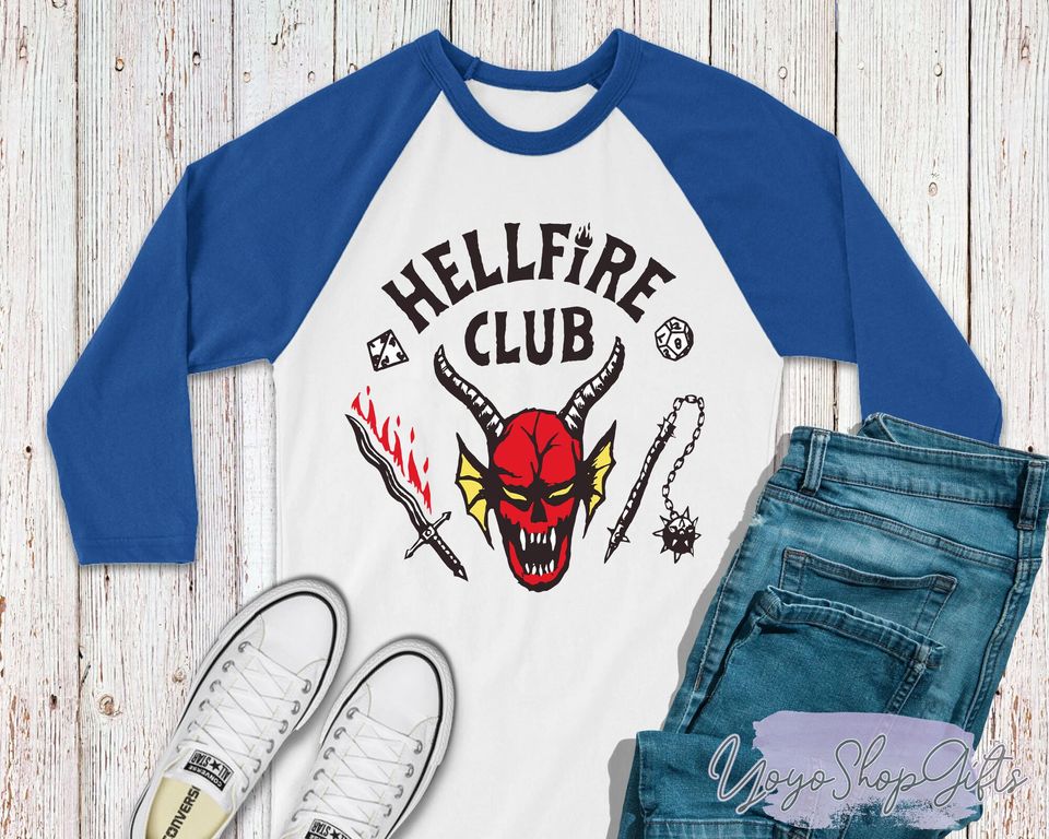 Hellfire Club Shirt, Stranger Things Season 4, Hellfire Club Baseball Tee