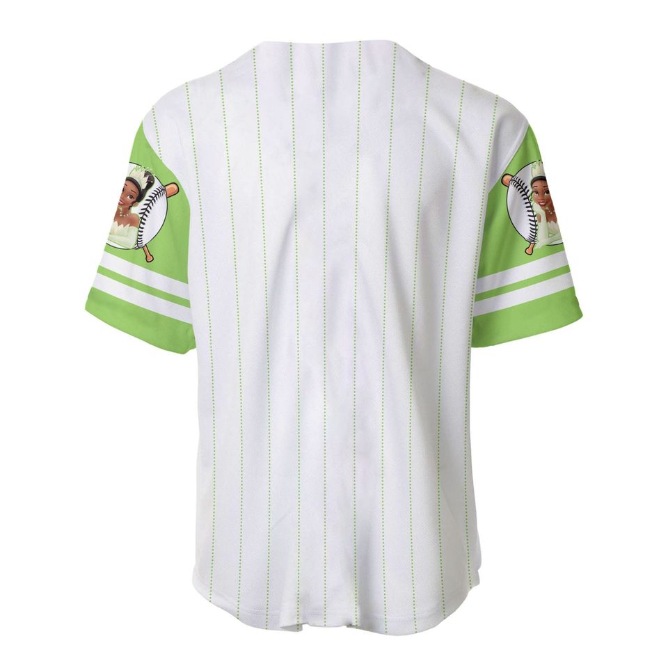 Tiana Princess White Lime Green | Disney Custom Baseball Jersey