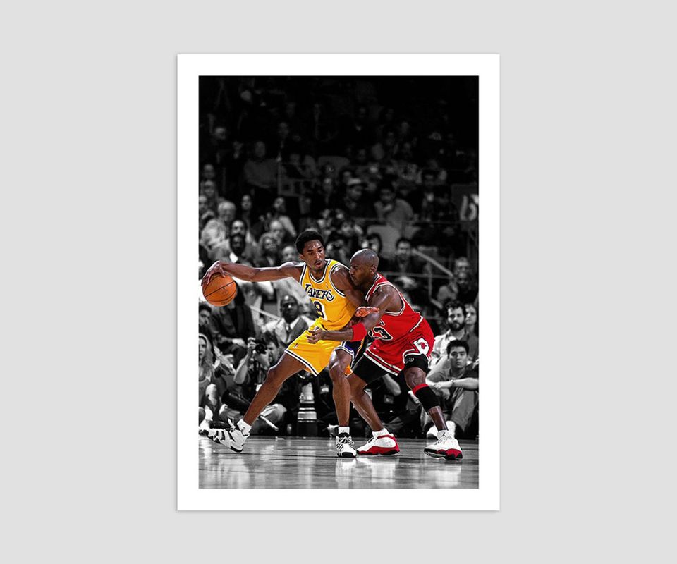 Kobe Bryant Michael Jordan 1998 Photo Poster