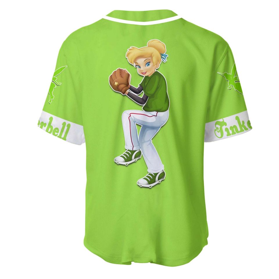 Tinker Bell Neon Green White | Custom Disney Jersey