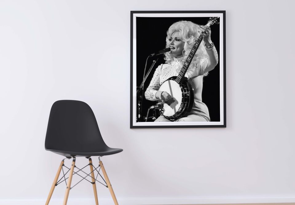 Dolly Parton Playing Banjo Poster