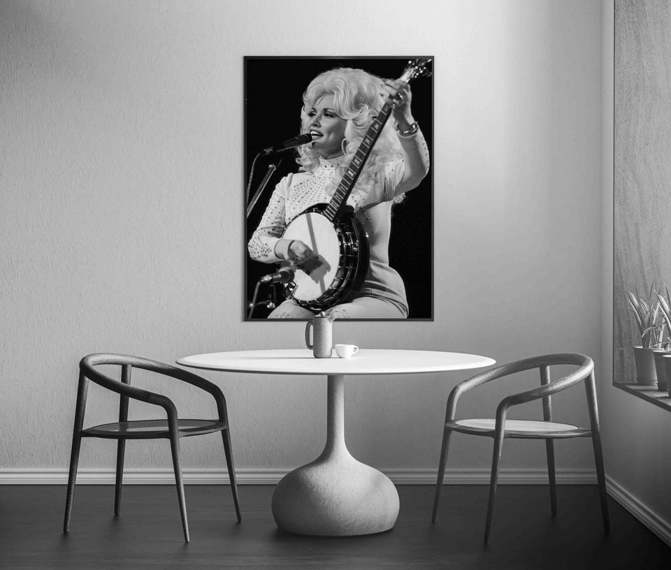 Dolly Parton Playing Banjo Poster